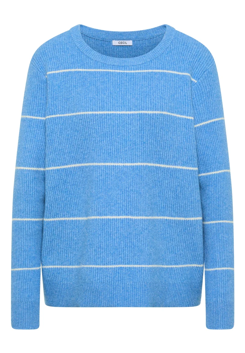 TOS_Cosy structure stripe, fountain blue melange