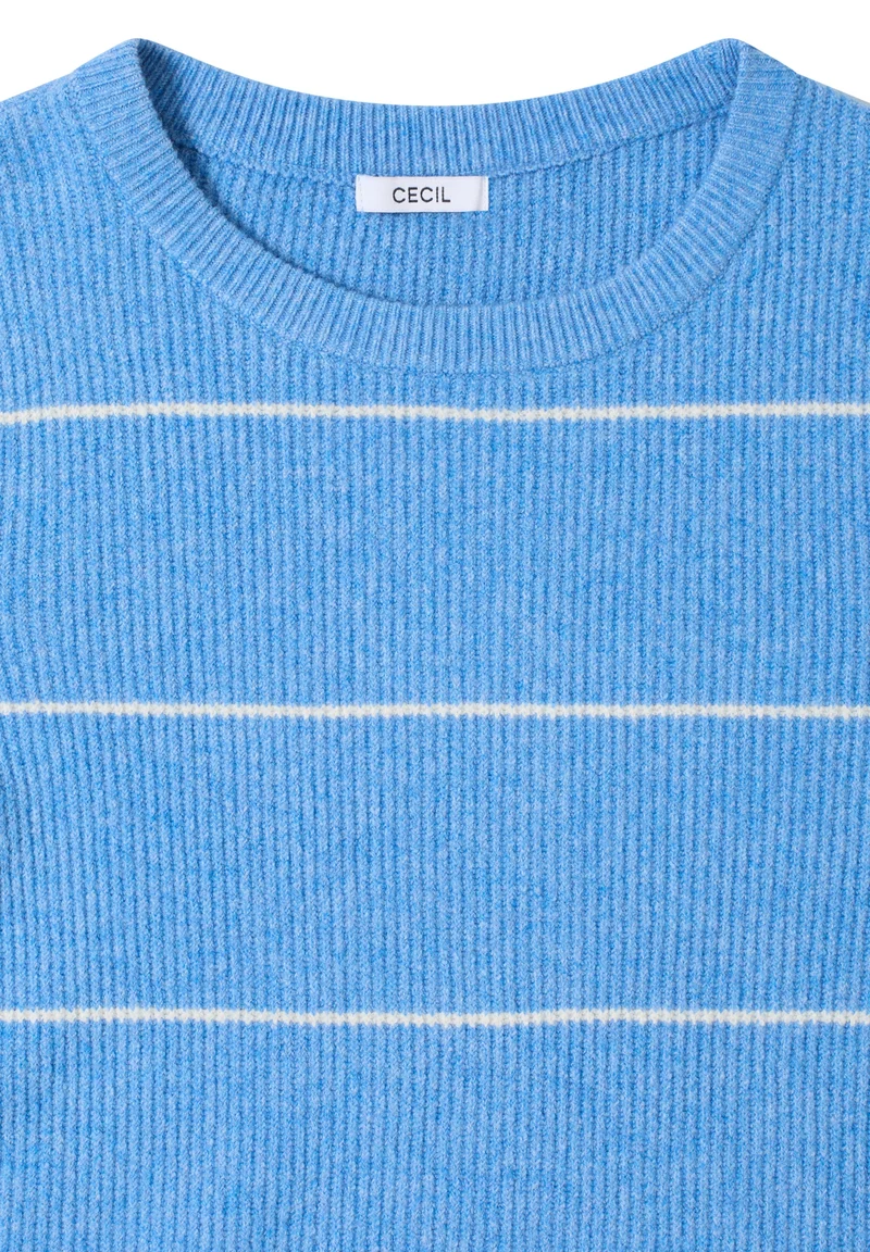 TOS_Cosy structure stripe, fountain blue melange