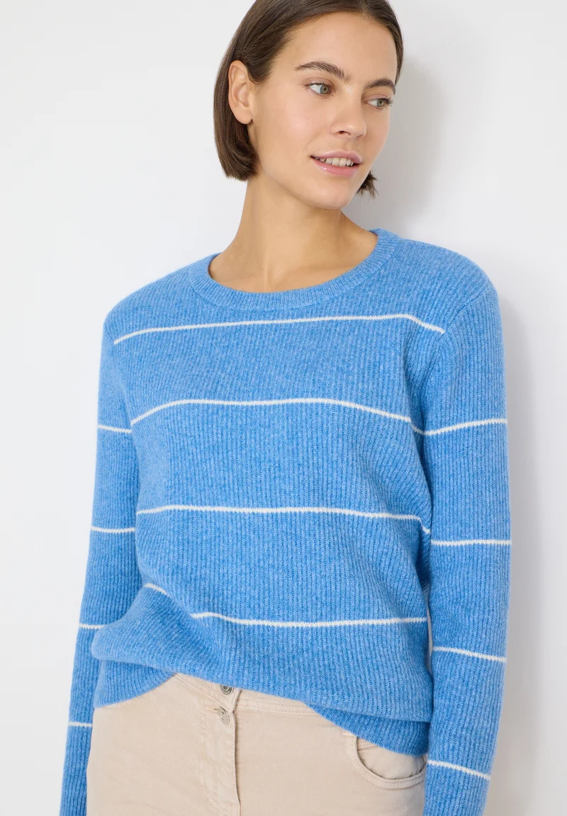TOS_Cosy structure stripe, fountain blue melange