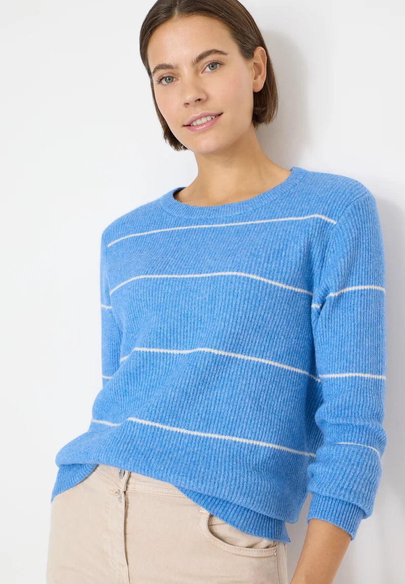 TOS_Cosy structure stripe, fountain blue melange