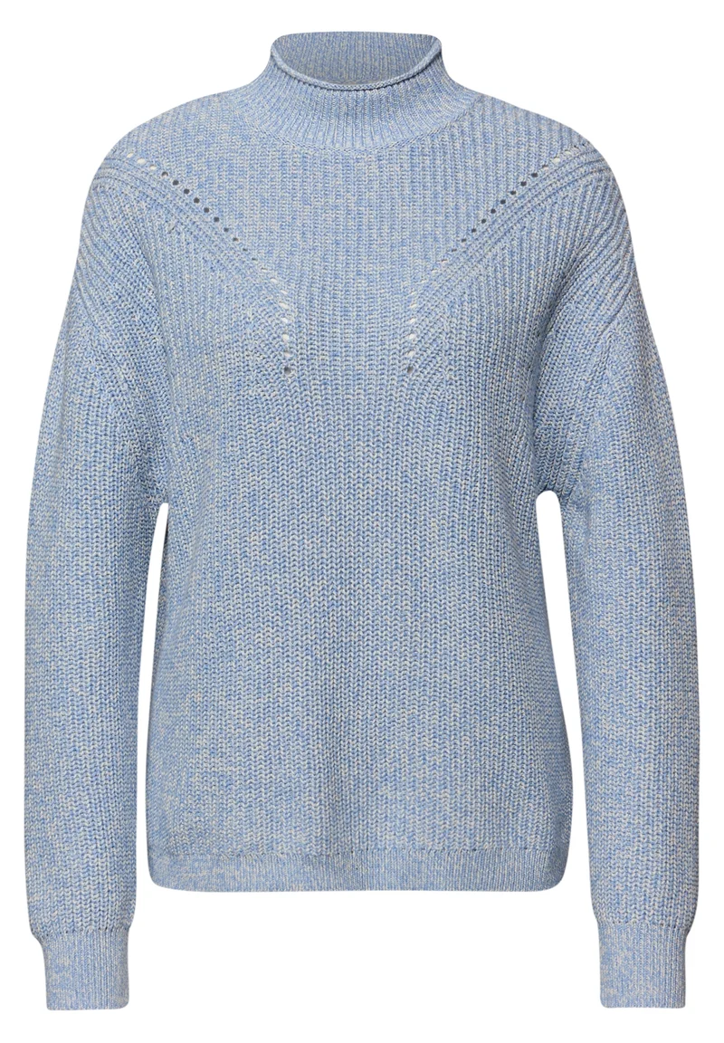 mouline turtle neck sweater, frosted blue