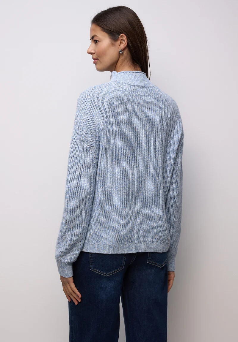 mouline turtle neck sweater, frosted blue