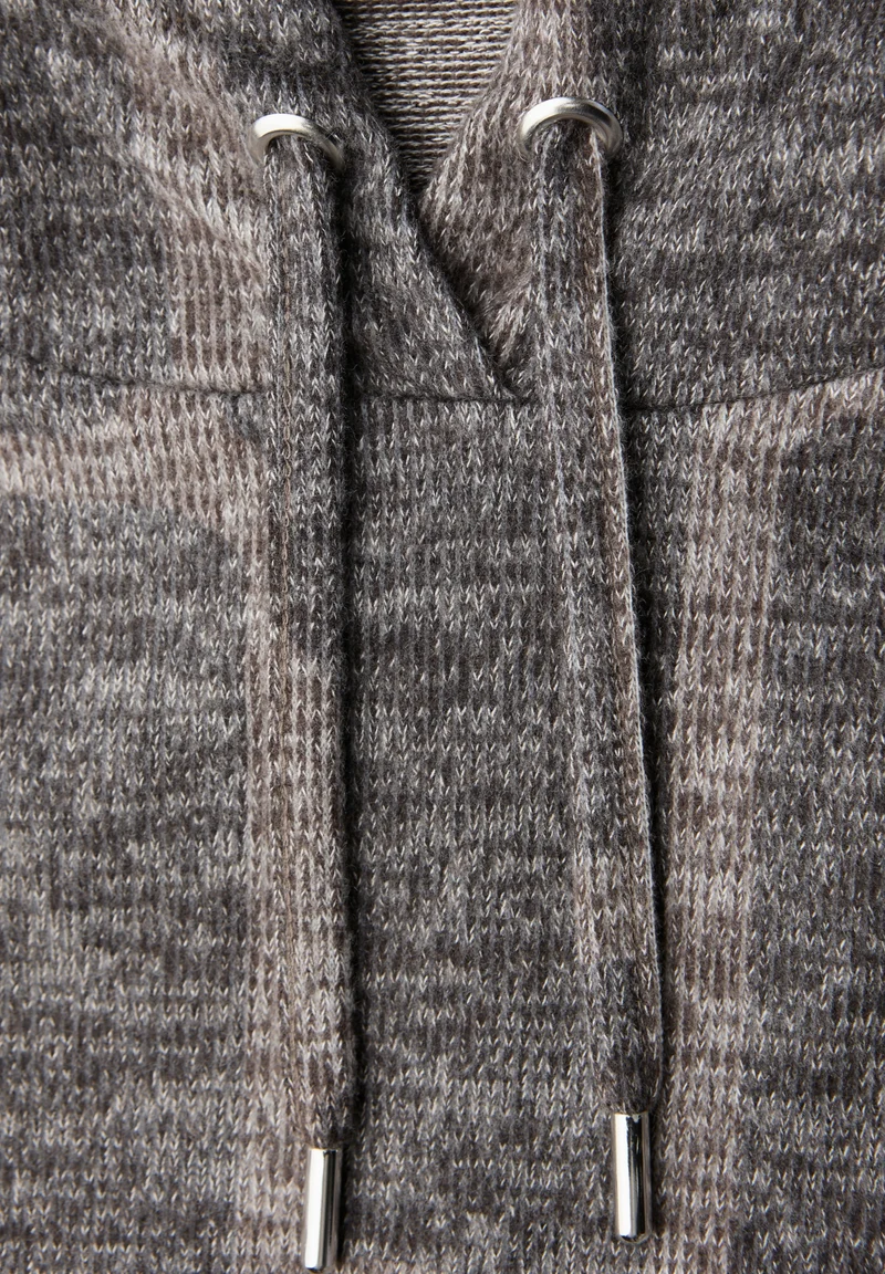 LTD QR cosy printed hoody, darkest brown