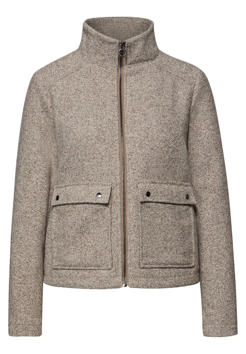 Jkt w. Stand-up Collar, light terra mocha mel.