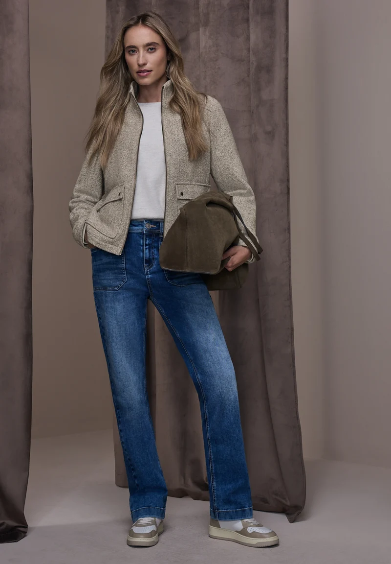 Jkt w. Stand-up Collar, light terra mocha mel.