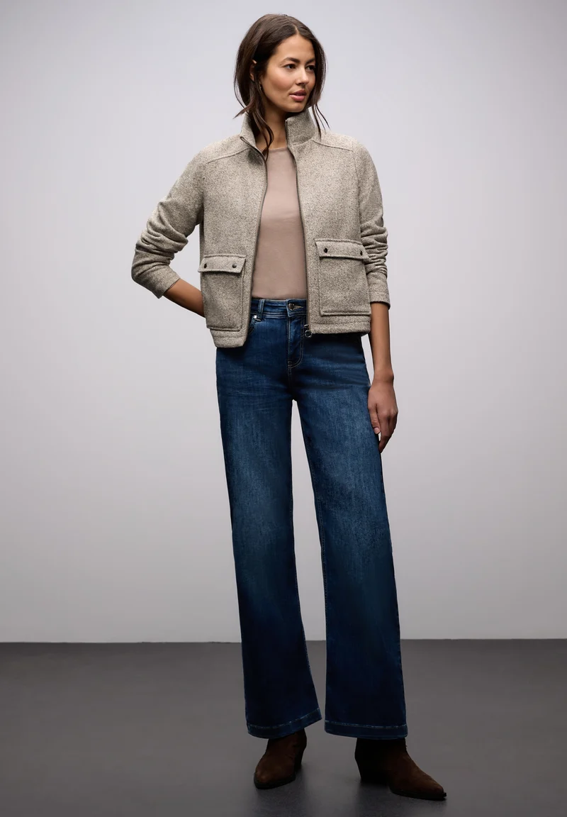 Jkt w. Stand-up Collar, light terra mocha mel.
