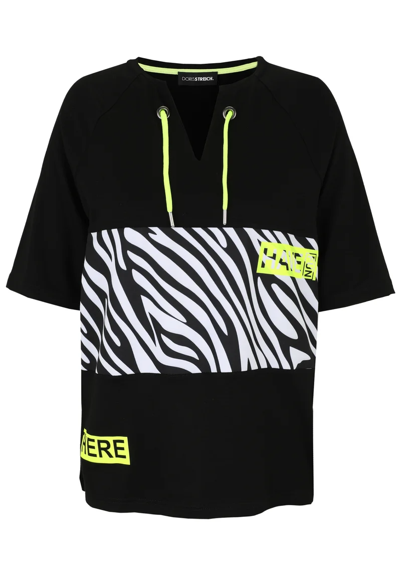 T-Shirt 1/2 Arm, Schwarz/WeiSS
