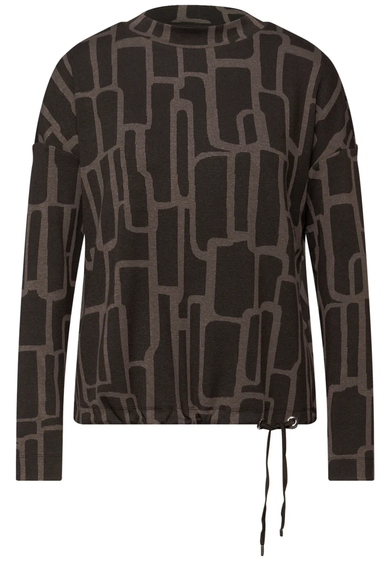 LTD QR dessin turtle neck shir, darkest brown