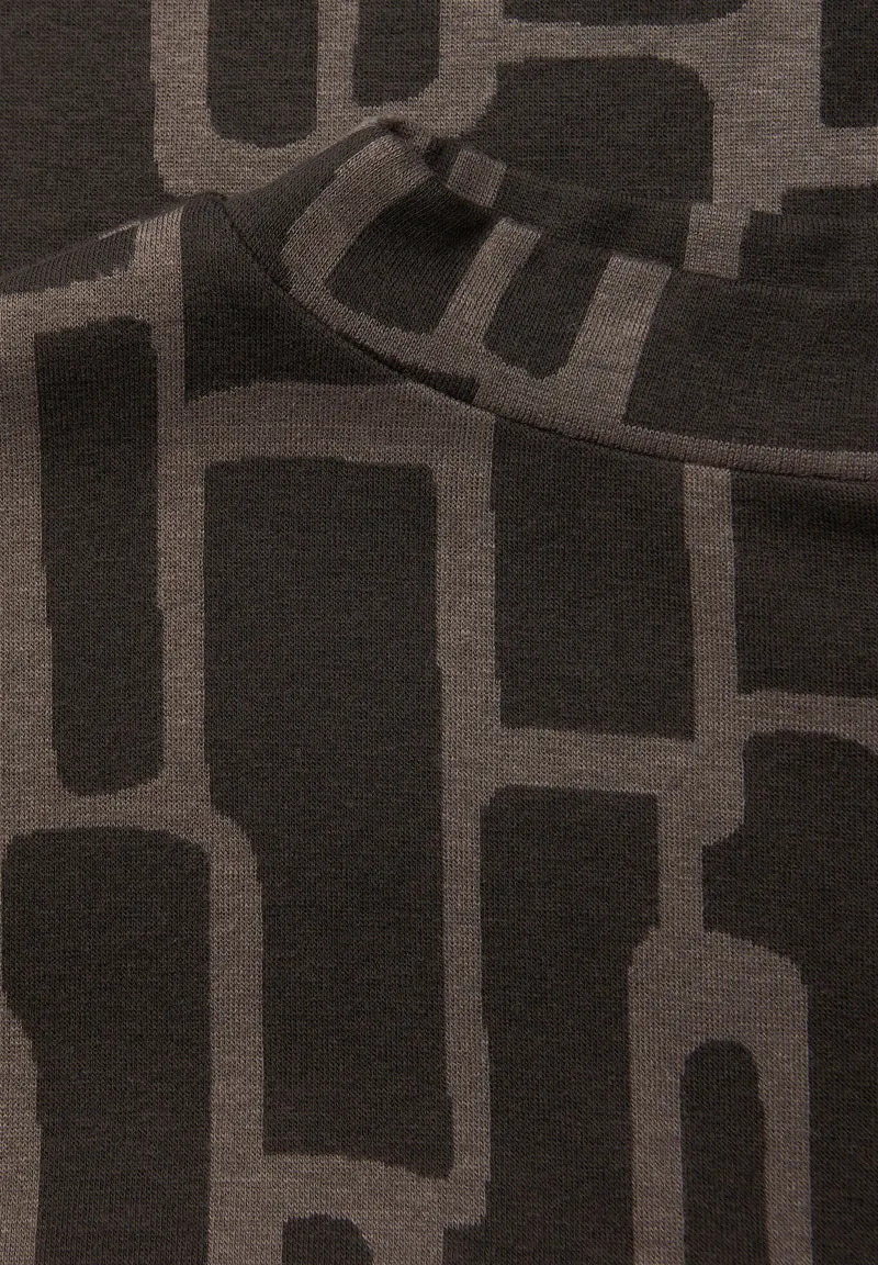 LTD QR dessin turtle neck shir, darkest brown