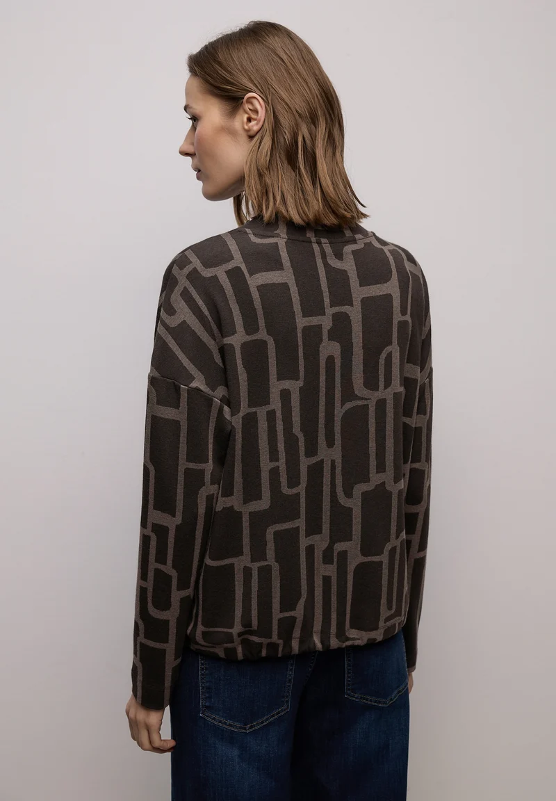 LTD QR dessin turtle neck shir, darkest brown