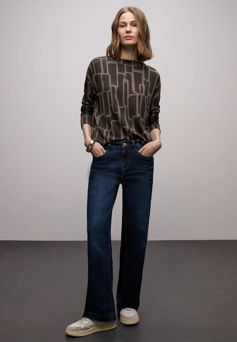 LTD QR dessin turtle neck shir, darkest brown