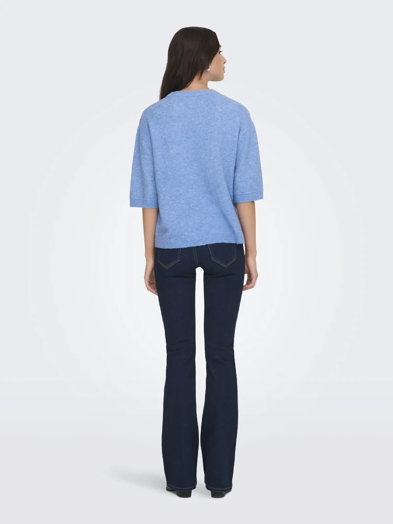 JDYSONJA S/S O-NECK PULLOVER KNT, Provence/MELANGE