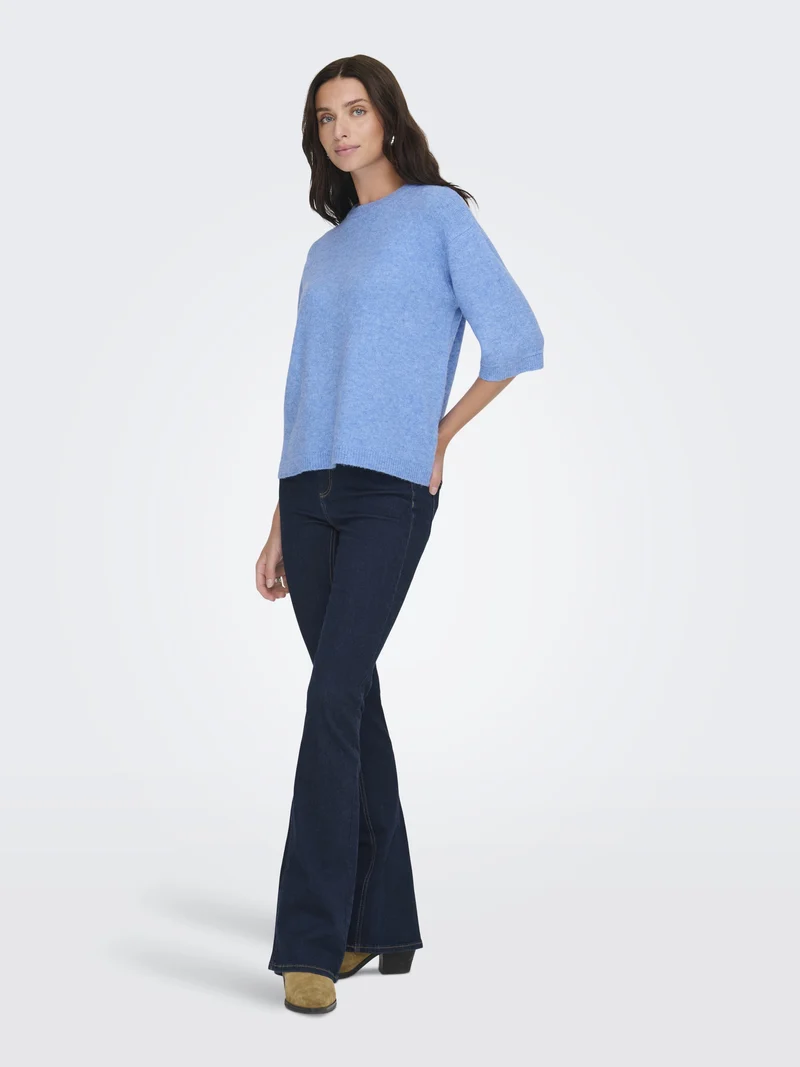JDYSONJA S/S O-NECK PULLOVER KNT, Provence/MELANGE