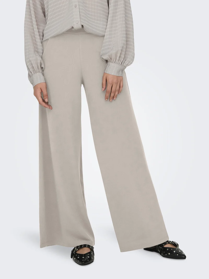 JDYTANJA LIFE WIDE FLOWY PANT JRS N, Chateau Gray