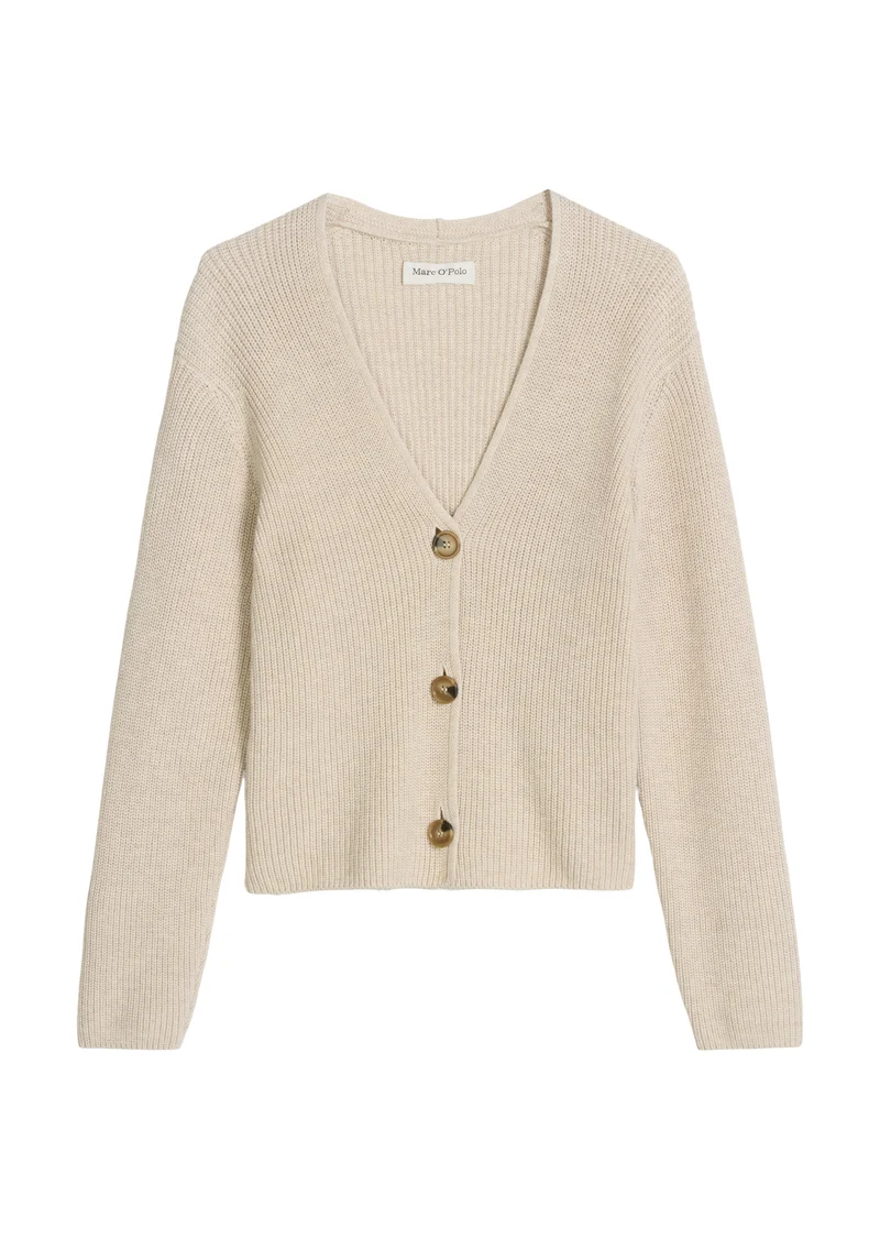 Cardigan, longsleeve, v-neck, sandy melange