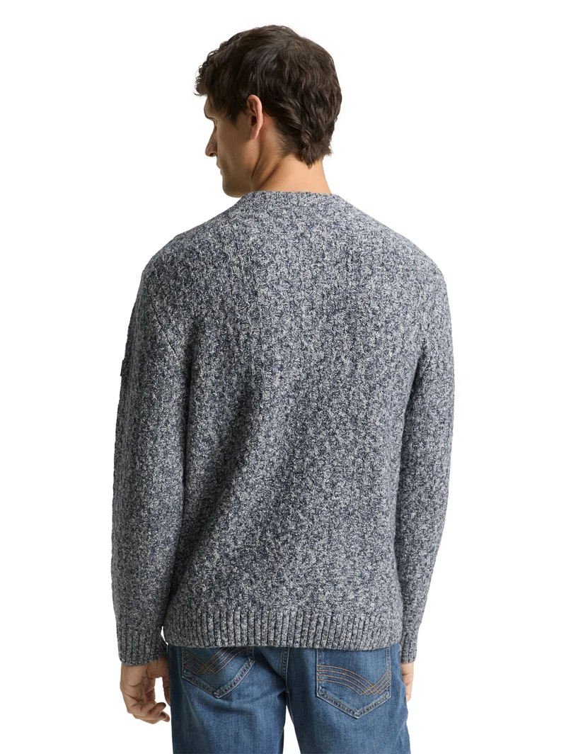 multicolor crew neck pullover, multicolor blue structure