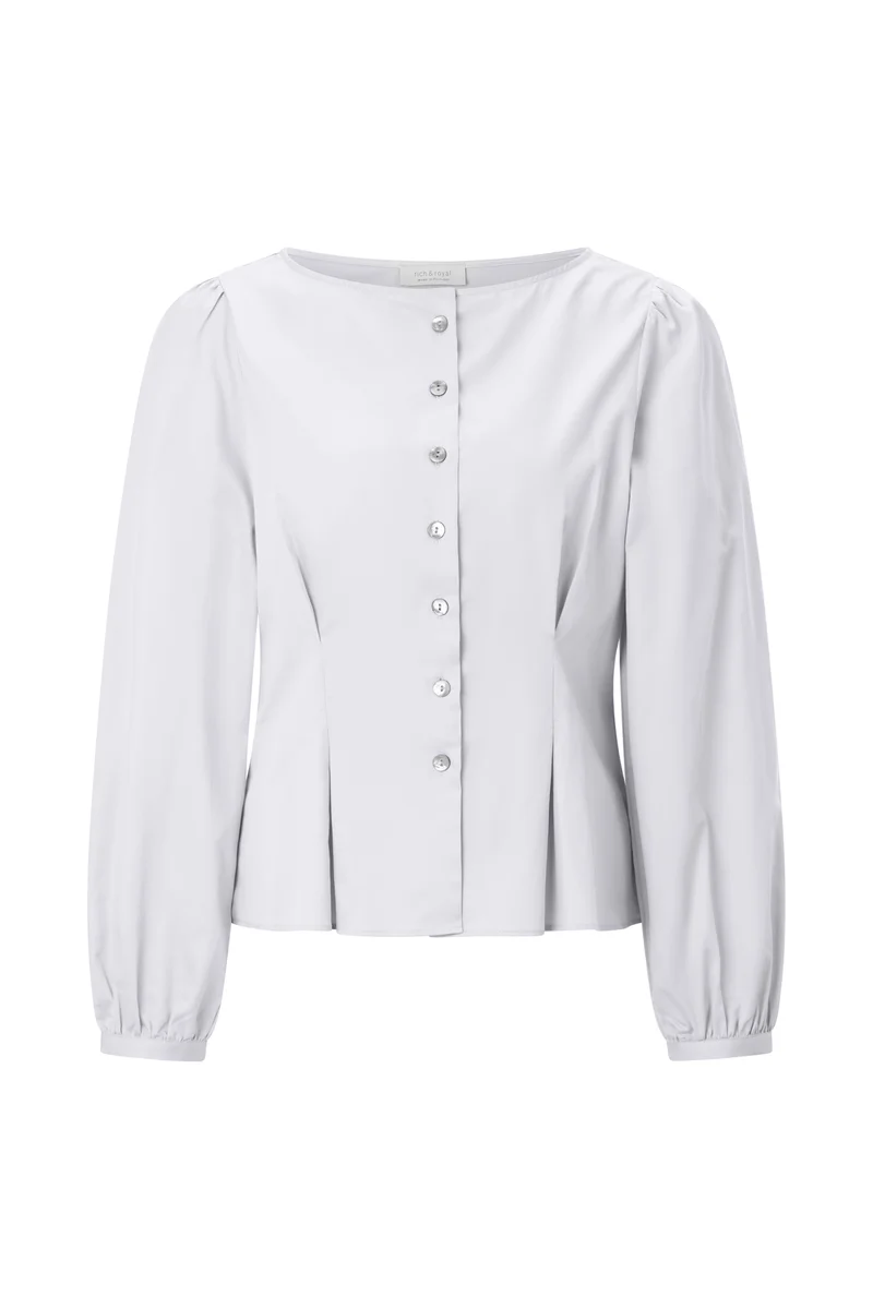 Fitted Cotton Blouse, white