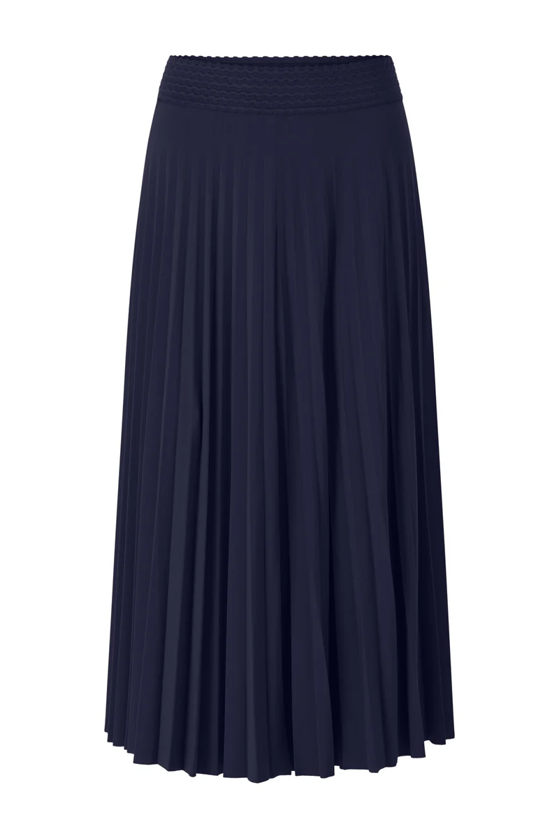 midi plissee skirt, deep blue