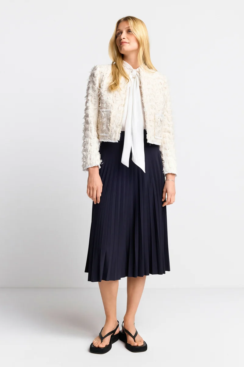 midi plissee skirt, deep blue