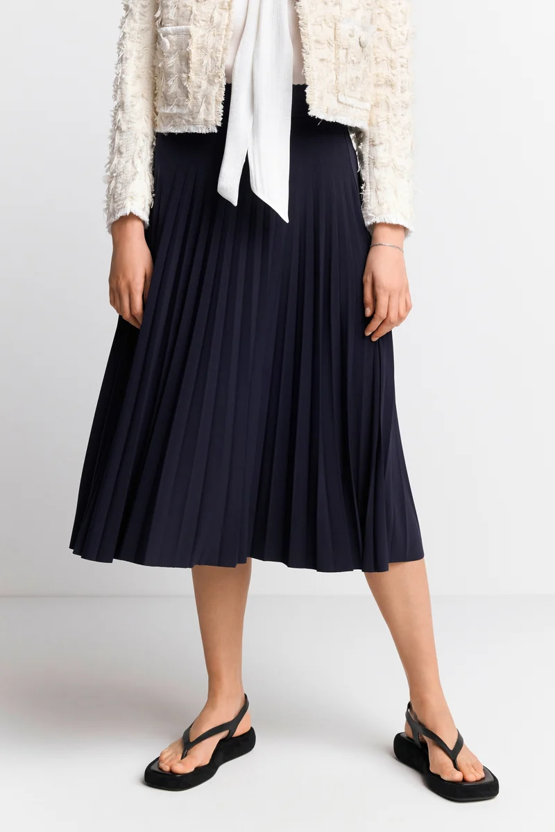 midi plissee skirt, deep blue