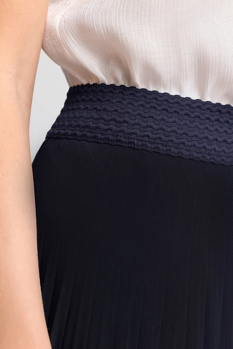 midi plissee skirt, deep blue