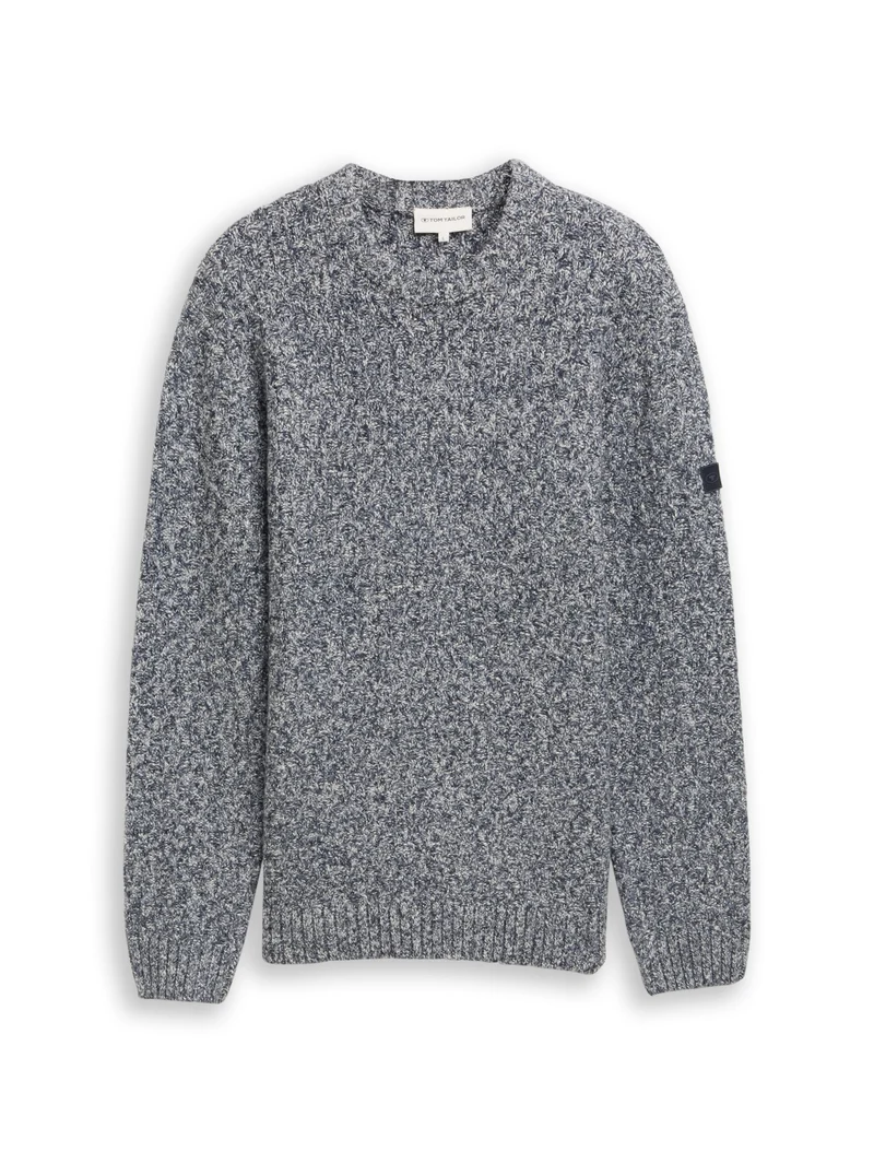 multicolor crew neck pullover, multicolor blue structure