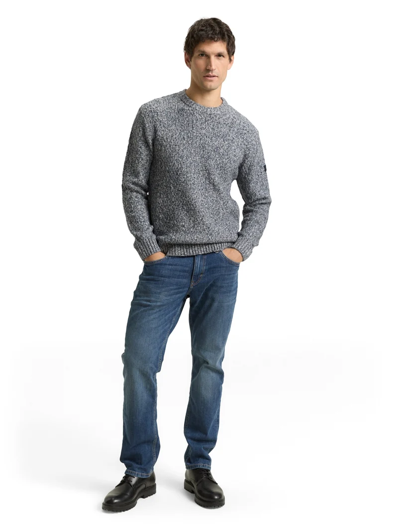 multicolor crew neck pullover, multicolor blue structure