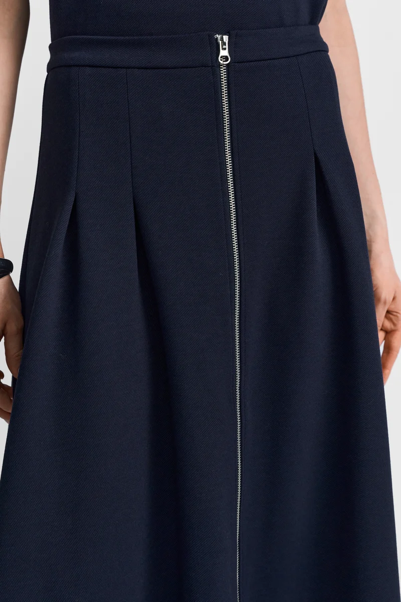 Jersey Skirt with Zipper, midnight blue