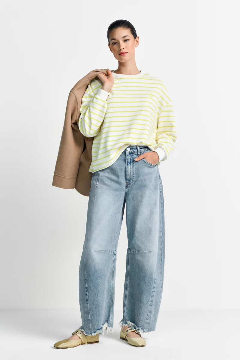 O Striped Sweatshirt, urban lime