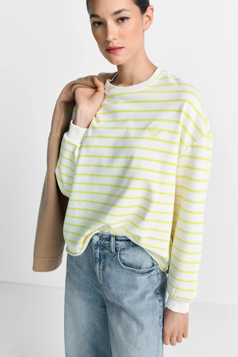 O Striped Sweatshirt, urban lime