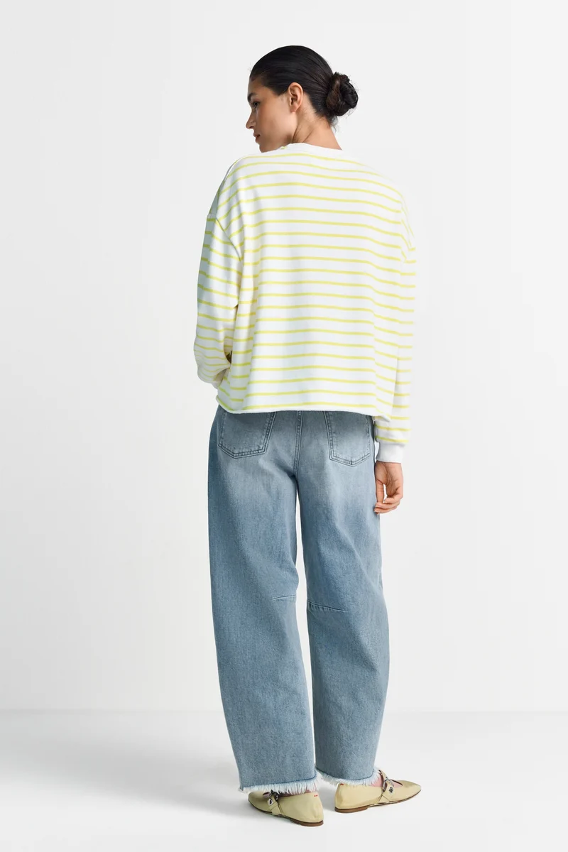 O Striped Sweatshirt, urban lime