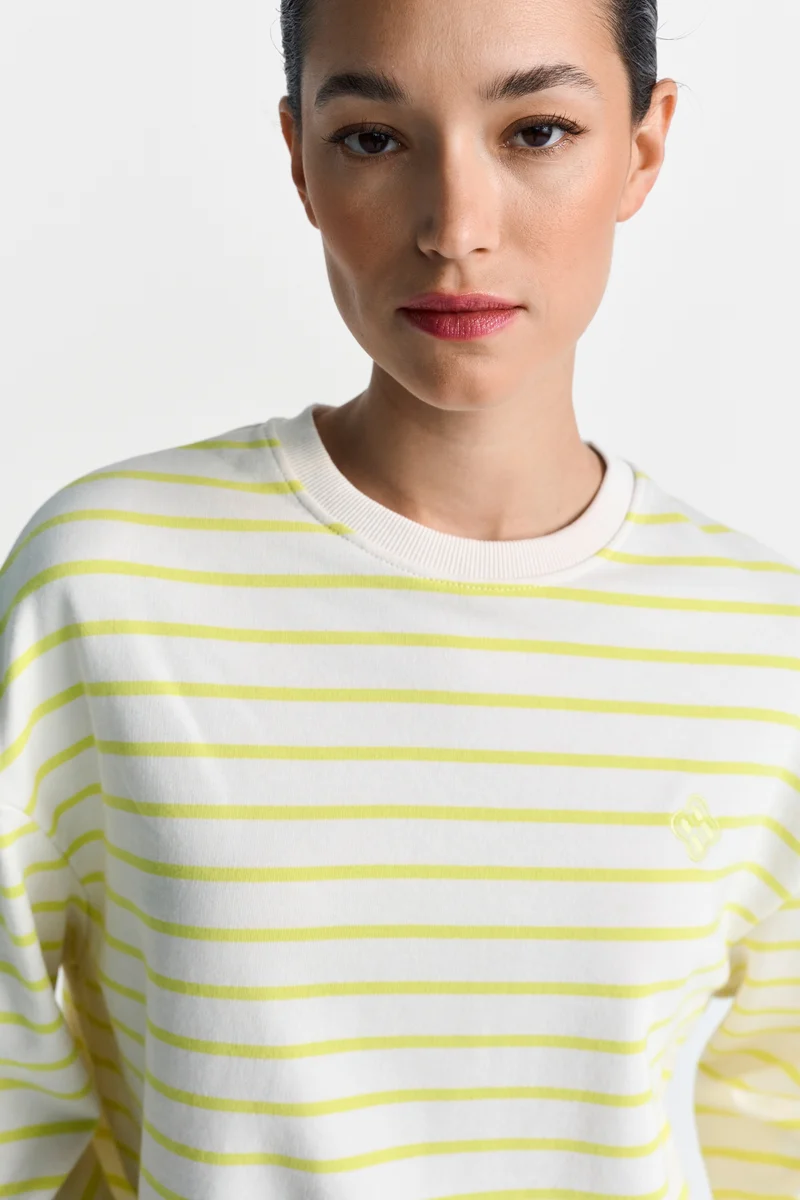O Striped Sweatshirt, urban lime