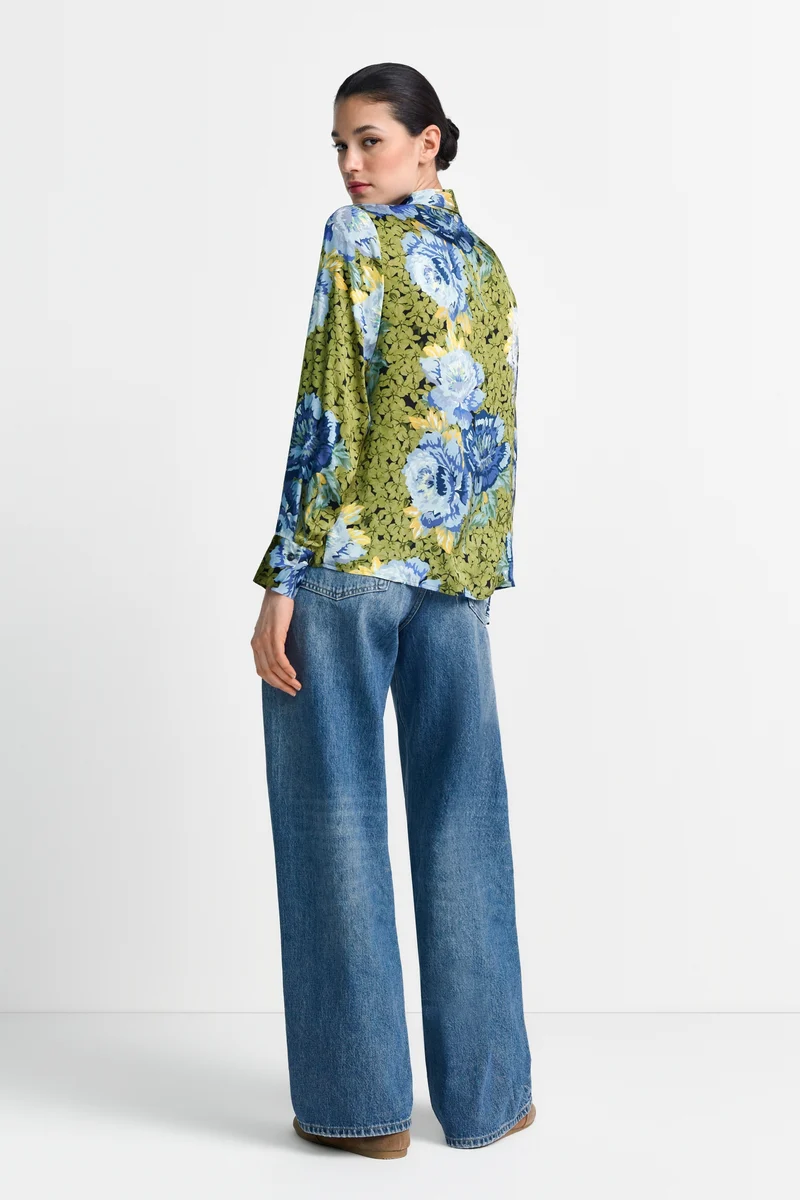 Printed Blouse, urban lime