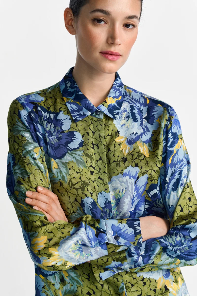 Printed Blouse, urban lime