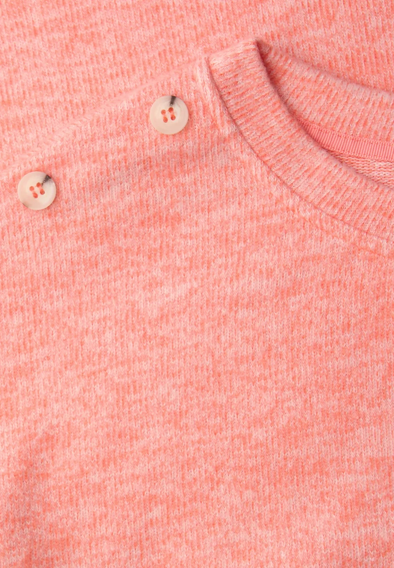 LTD QR soft melange look shirt, striking coral mel.