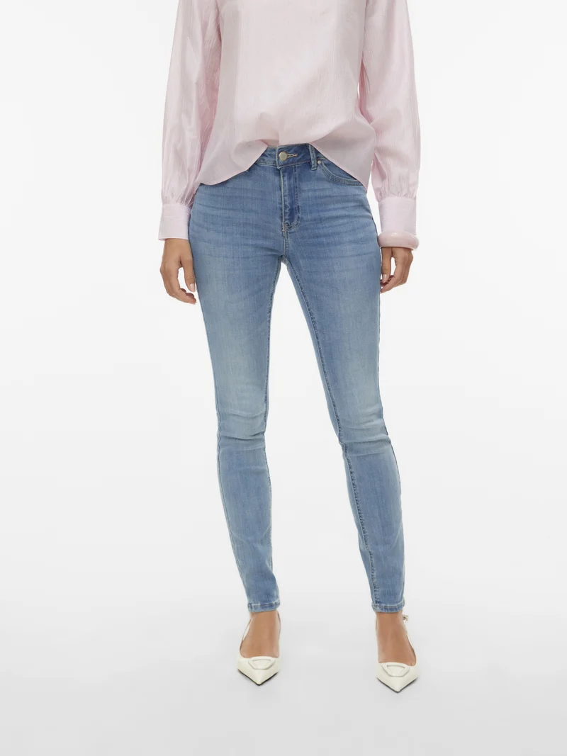 VMFLASH MR SKINNY JEANS LI3322 NOOS, Medium Blue Denim/TINTED