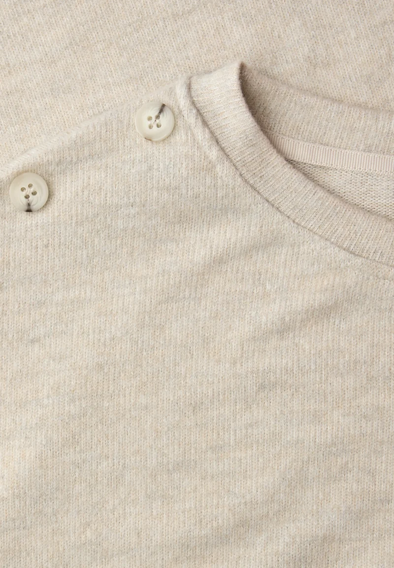 LTD QR soft melange look shirt, cotton beige mel.