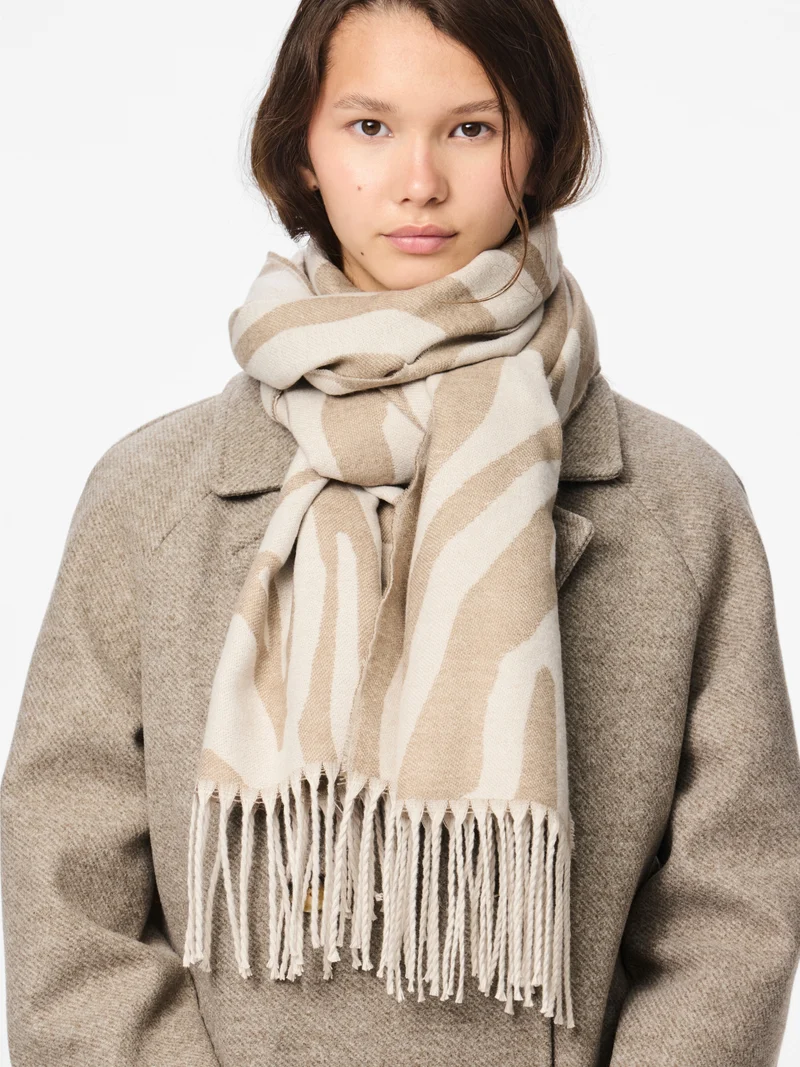 PCELIN LONG SCARF NOOS BC, Silver Lining/GREIGE