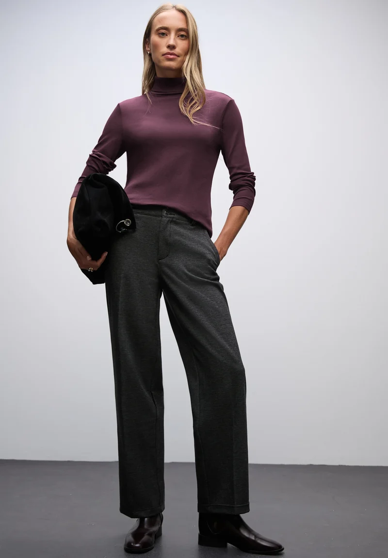 LTD QR basic rib roll neck shi, jazz berry