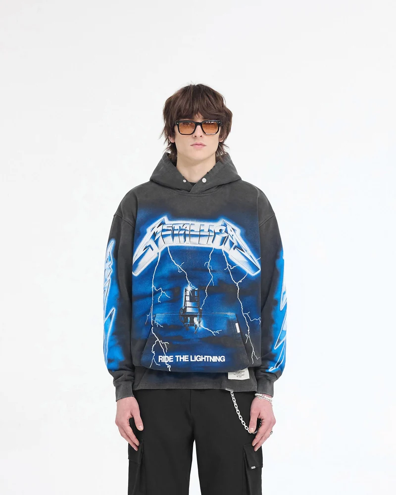 Represent X Metallica Ride The Lightning Hoodie - Vintage Grey