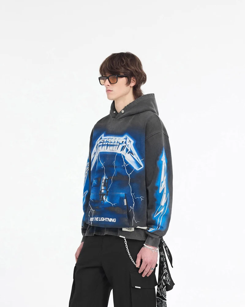 Represent X Metallica Ride The Lightning Hoodie - Vintage Grey