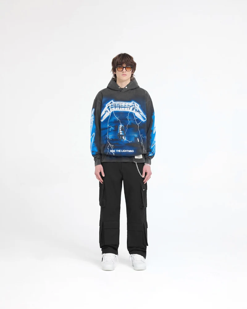 Represent X Metallica Ride The Lightning Hoodie - Vintage Grey