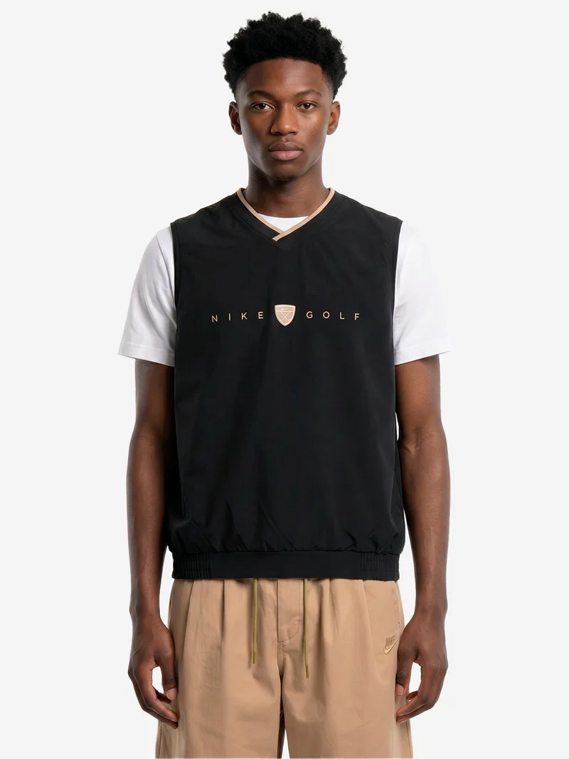 Gilet da golf nero oversize Dri-FIT antivento