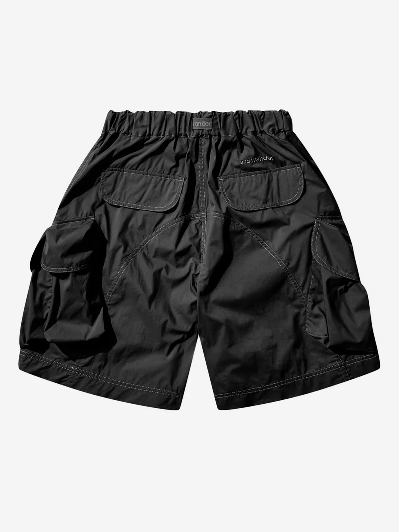Shorts in misto cotone multi pocket neri