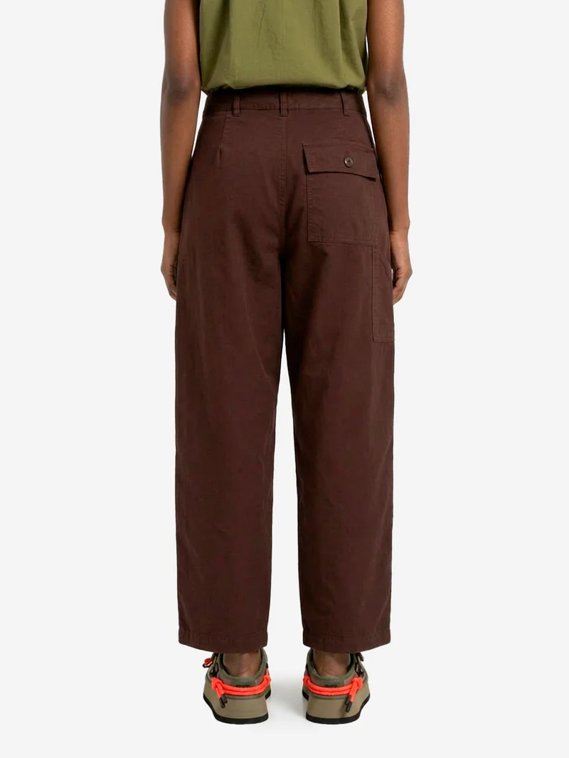 Pantaloni marroni wide pleated 'Ambassador'