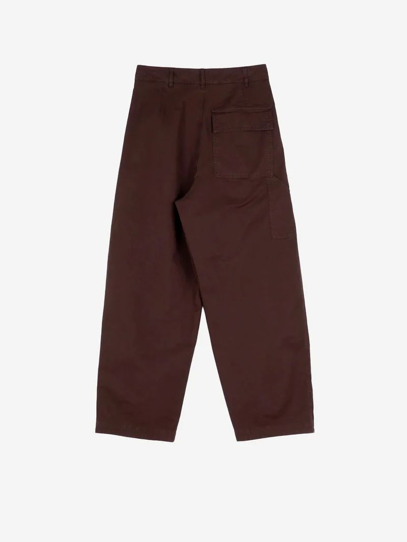 Pantaloni marroni wide pleated 'Ambassador'