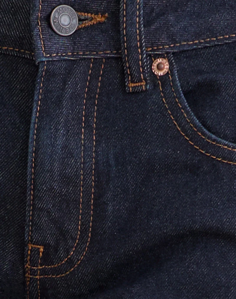 Lose sitzende Flare-Jeans mit niedriger Leibhöhe in Indigo