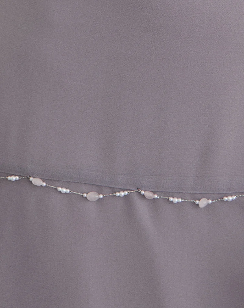 Dinanti Minikleid aus Chiffon in Lila-Grau