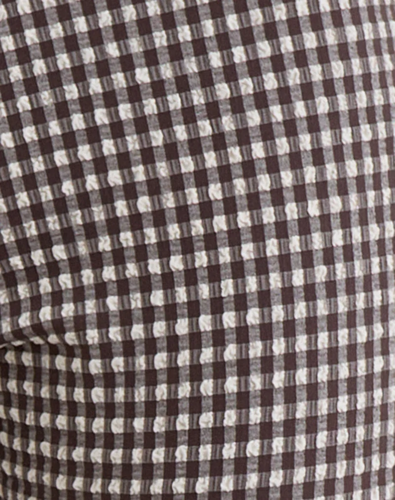 Tako Capri aus Seersucker mit Gingham-Muster in Braun