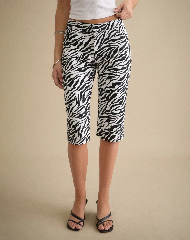 Seni Capri aus Zebra-Twill der 90er Jahre, schwarz
